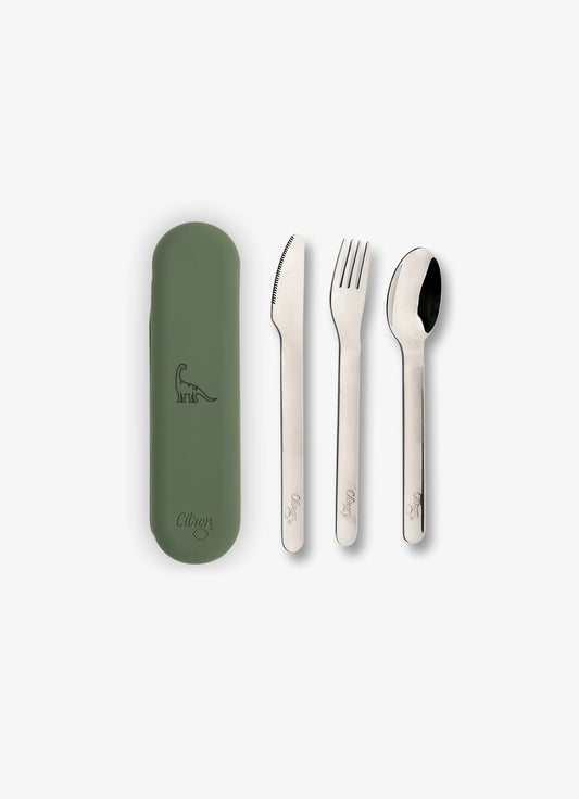 Cutlery Set with Silicon Case Green