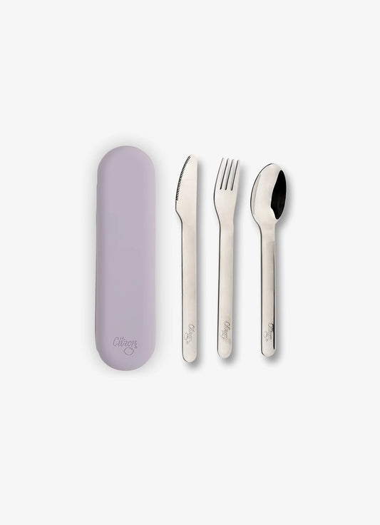 Cutlery Set with Silicon Case Purple