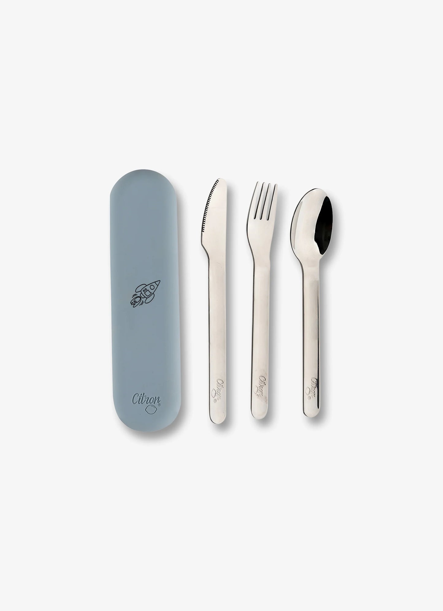 Cutlery Set with Silicon Case Dusty Blue