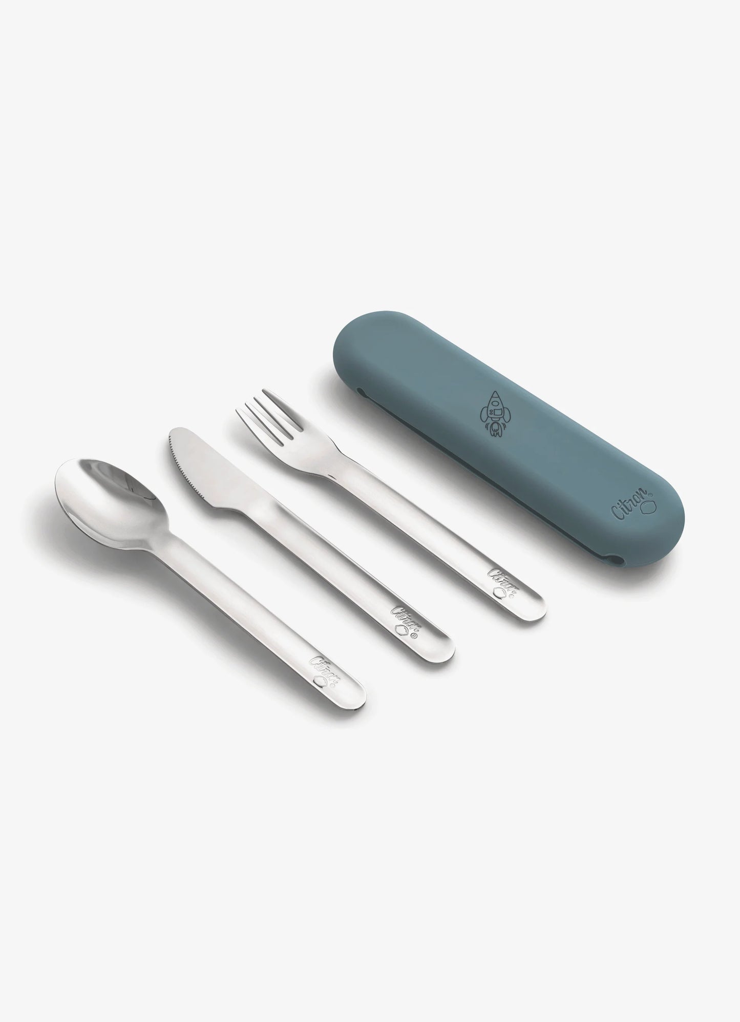 Cutlery Set with Silicon Case Dusty Blue