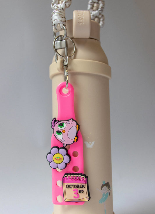 Keyring With Charms - Pink