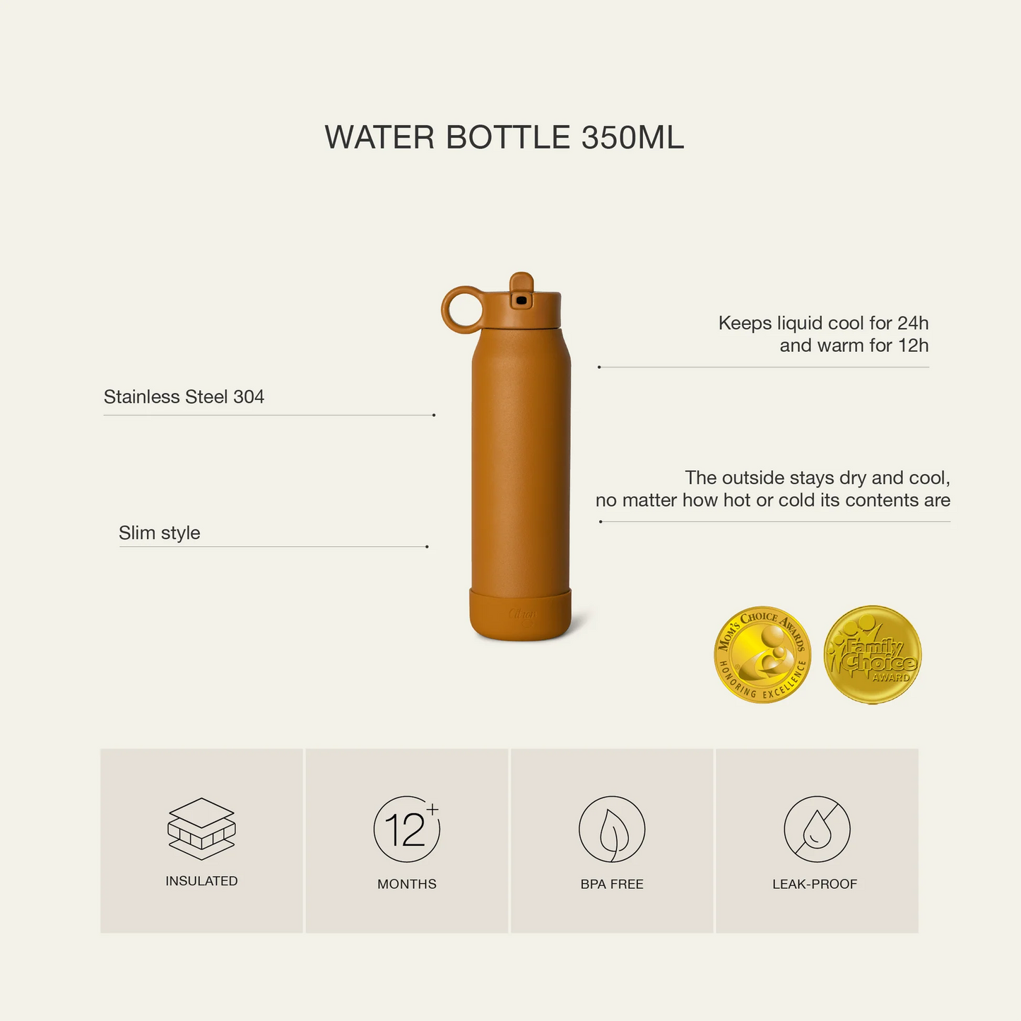 350ml Insulated Water Bottle Ballerina