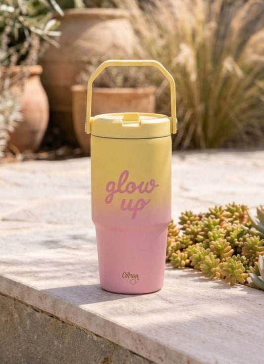 Insulated Tumbler 600ml - Glow Up Pink/Yellow