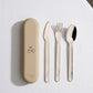 Cutlery Set with Silicon Case - Cream
